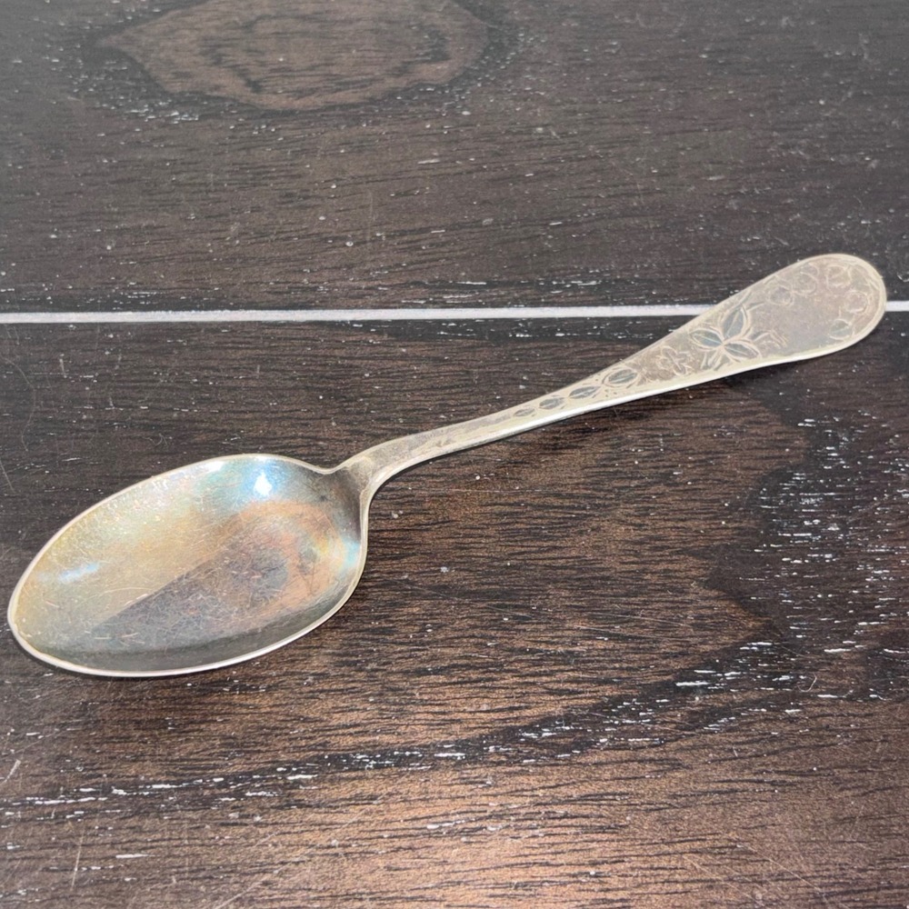 AF Towle & Son | Silver Plated Teaspoon | Vintage Floral Etched Handle Flatware